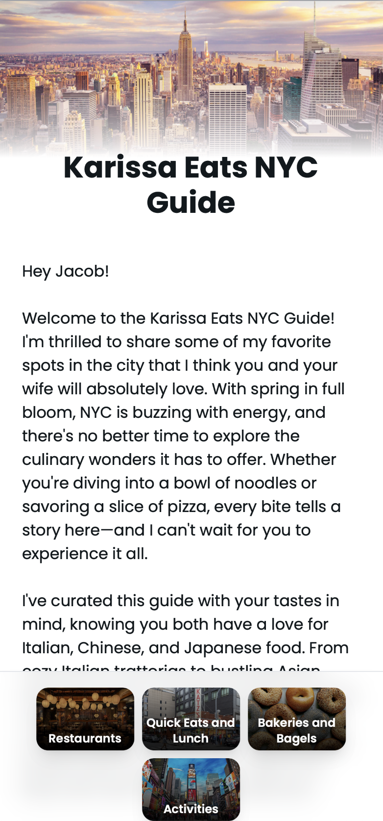 NYC TRAVEL GUIDES FROM KARISSAEATS